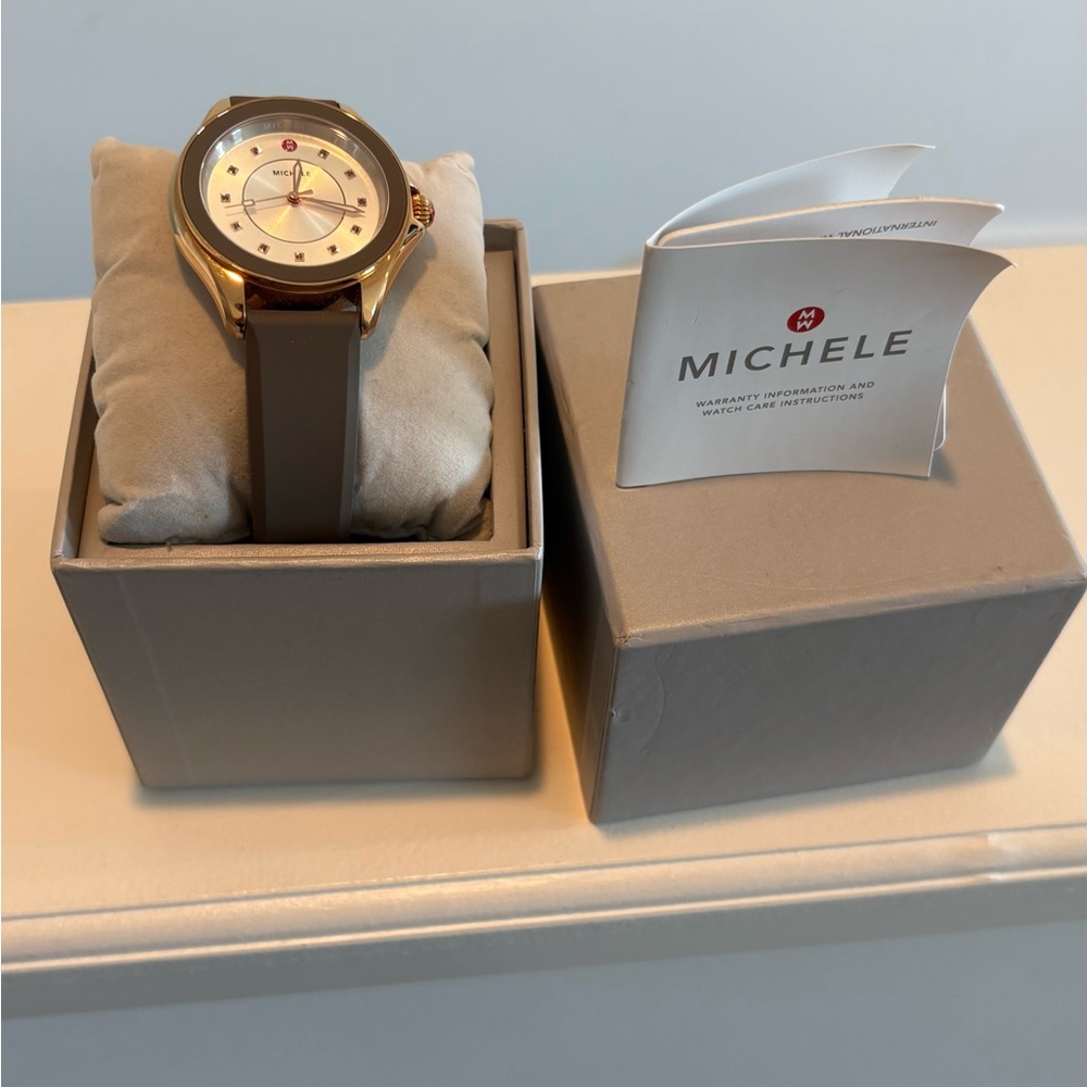 Michele Gold and Brown Women's Watch